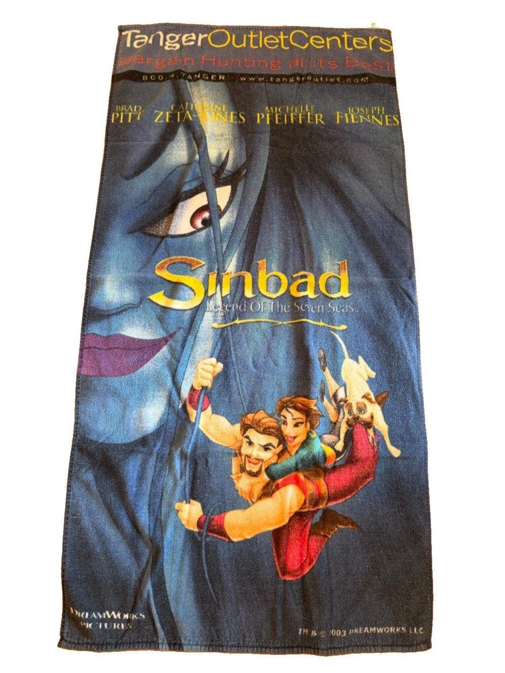 2003 Dreamworks Sinbad: legend of the‎ seven seas promotional beach towel cotton